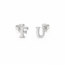 Load image into Gallery viewer, F U earrings silver made in alberta