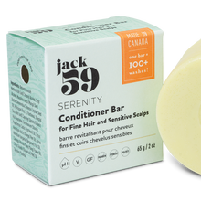 Load image into Gallery viewer, jack59 serenity conditioner bar for fine hair and sensitive scalps made in alberta