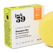 Load image into Gallery viewer, jack59 citrus shine shampoo bar for thick curly hair made in alberta