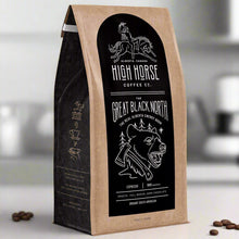 Load image into Gallery viewer, espresso beans called great black north made by high horse coffee co. made in alberta.