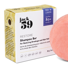 Load image into Gallery viewer, jakck59 restore shampoo bar for reducing breakage and hair fall made in alberta
