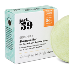 Load image into Gallery viewer, jack59 serenity shampoo  bar for fine hair and sensitive scalps made in alberta