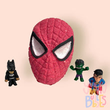 Load image into Gallery viewer, spiderman head bath bomb with a toy inside