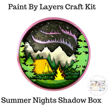 Load image into Gallery viewer, alberta made paint by layers craft kit summer nights camping