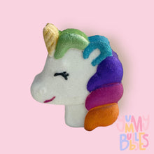 Load image into Gallery viewer, unicorn bath bomb with a toy inside