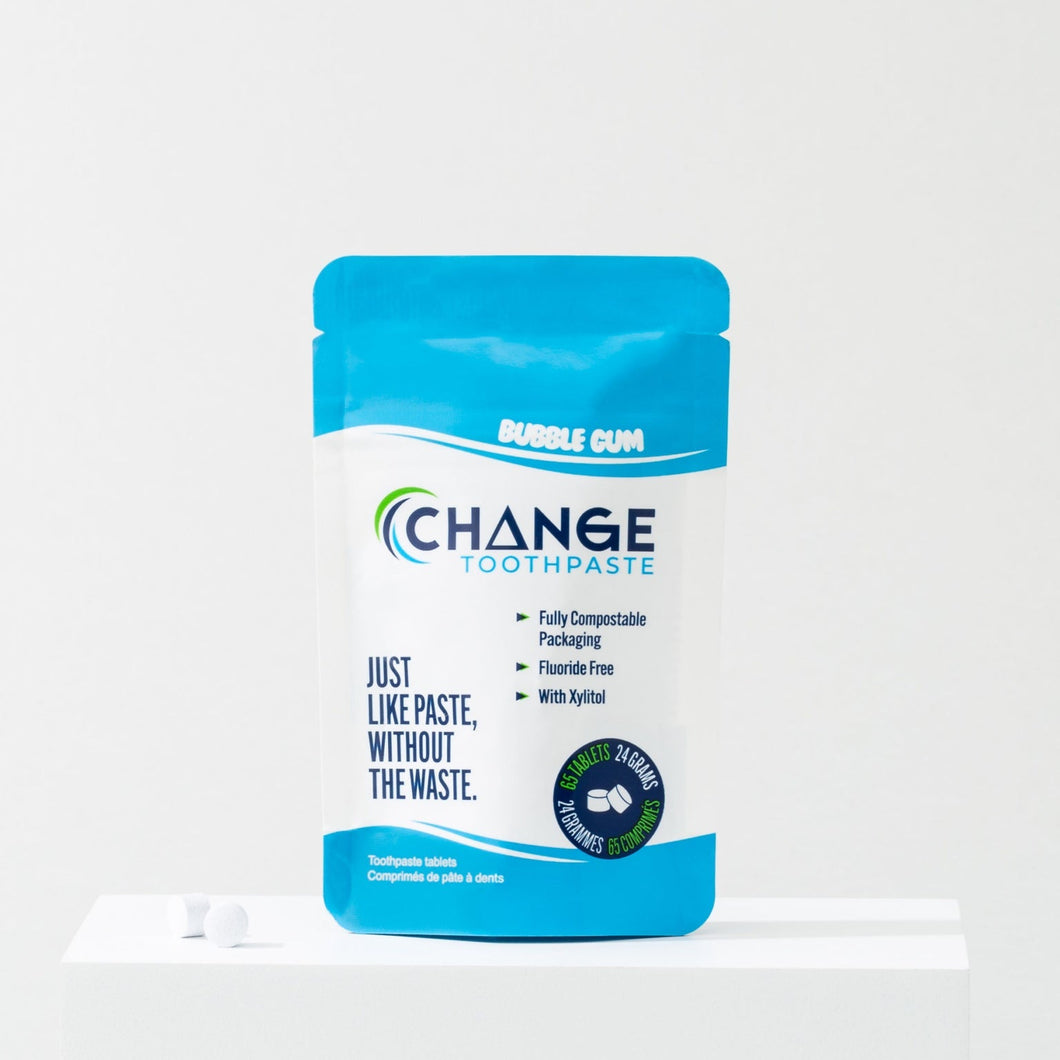 change toothpaste tablets bubble gum