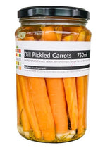 Load image into Gallery viewer, 750 ml jar of dill pickled carrots made in alberta
