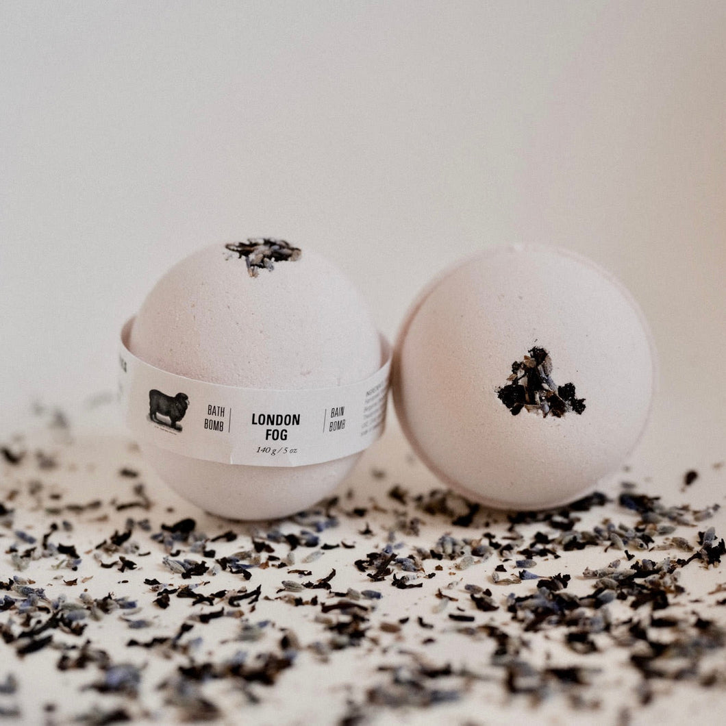lambs soapworks london fog bath bomb. made in alberta