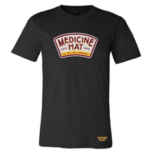 Load image into Gallery viewer, medicine hat all hell for a basement tshirt in black.
