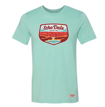 Load image into Gallery viewer, echo dale regional park medicine hat t-shirt in teal
