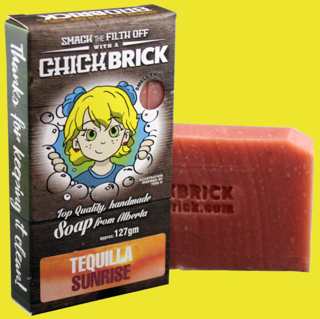 chick brick tequilla sunrise bar soap made in alberta