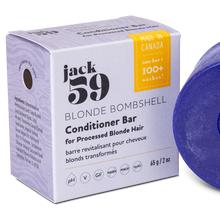 Load image into Gallery viewer, jack59 blonde bombshell conditioner bar for processed blonde hair made in alberta

