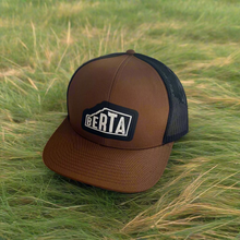 Load image into Gallery viewer, caramel coloured hat that says berta 
