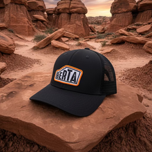 Load image into Gallery viewer, classic berta hat in navy and orange
