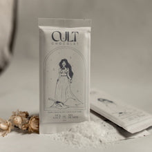 Load image into Gallery viewer, small batch dark chocolate bar sea salt by cult. made in saskatoon
