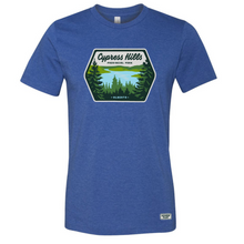 Load image into Gallery viewer, cypress hills provincial park alberta t-shirt in blue
