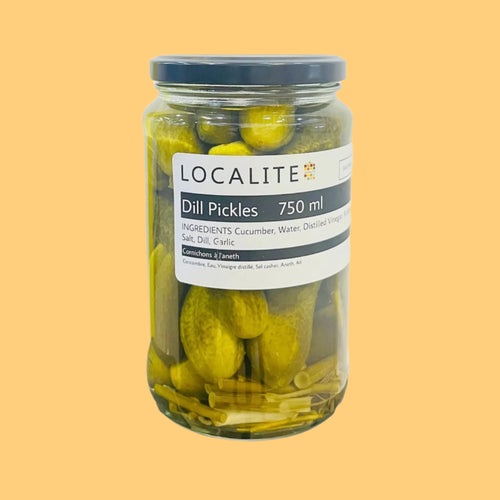 Jar of Localite dill pickles 