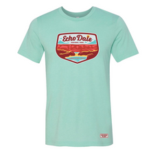 Load image into Gallery viewer, echo dale regional park medicine hat t-shirt in teal
