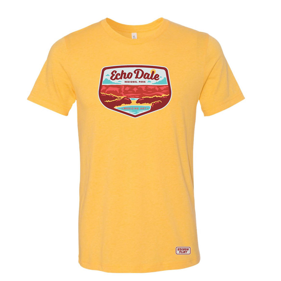 echo dale regional park medicine hat t-shirt in yellow