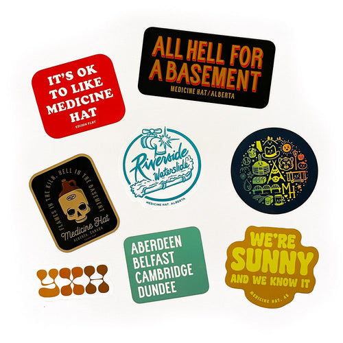 edison flat medicine hat sticker set