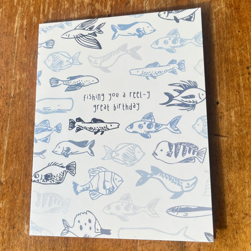 Card with fish illustrations 