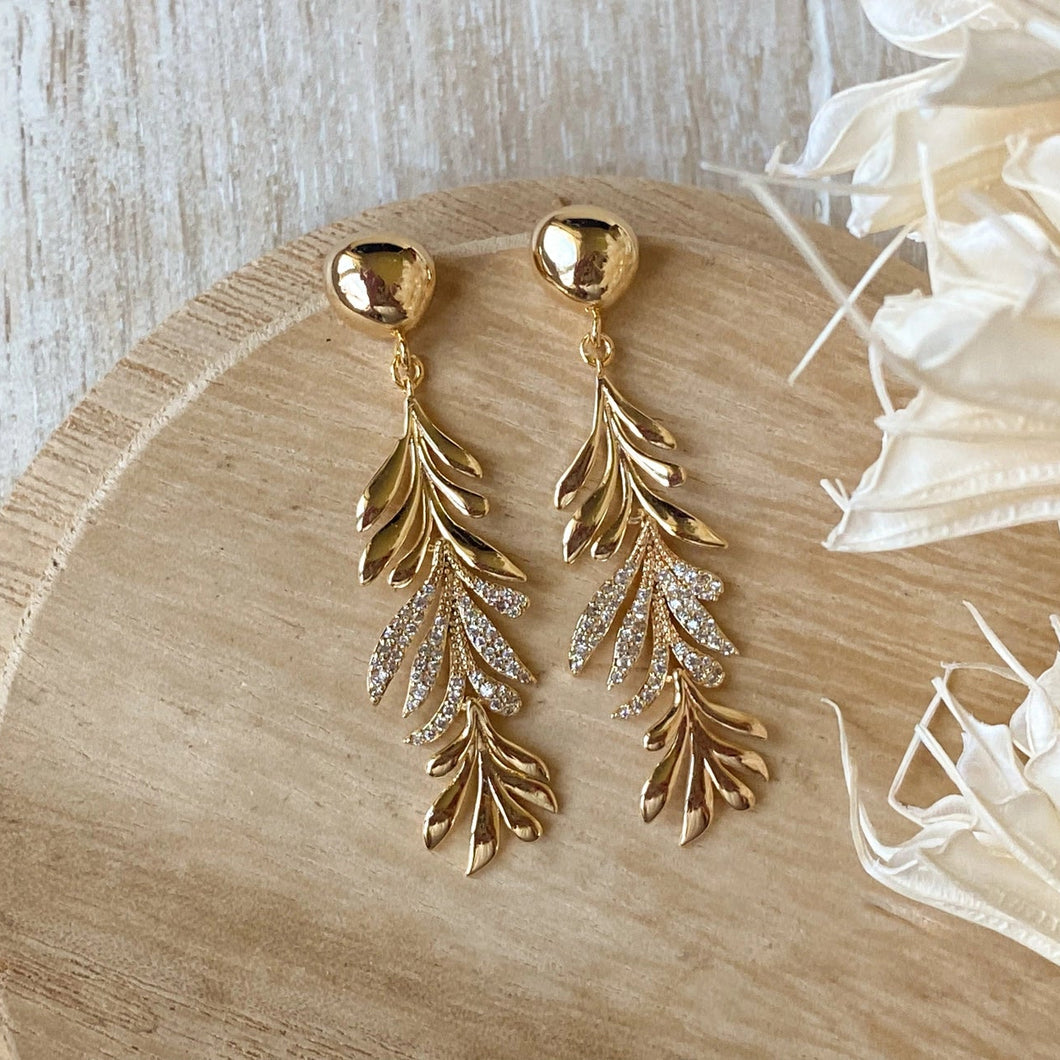 Golden Fern Dangles
