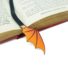 Load image into Gallery viewer, recycled leather handmade dragon wing bookmarks

