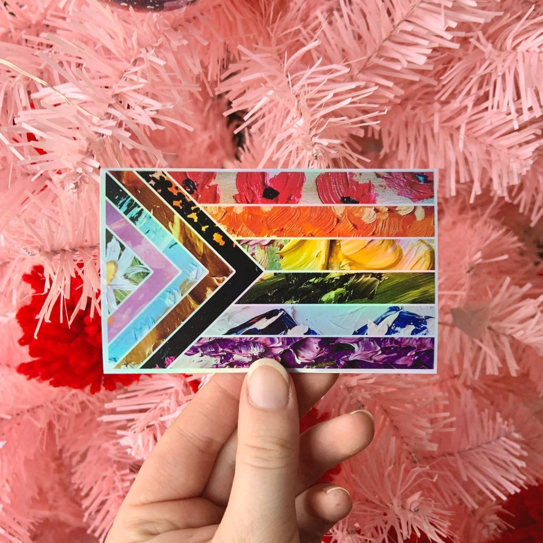 carly gordon art pride flag sticker made in alberta