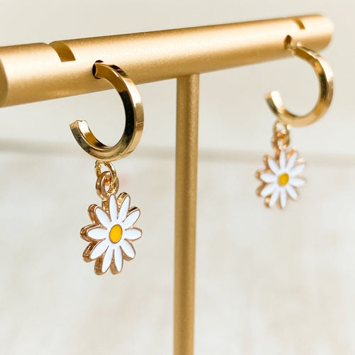 agaveh girls sweetheart daisy hoop earrings