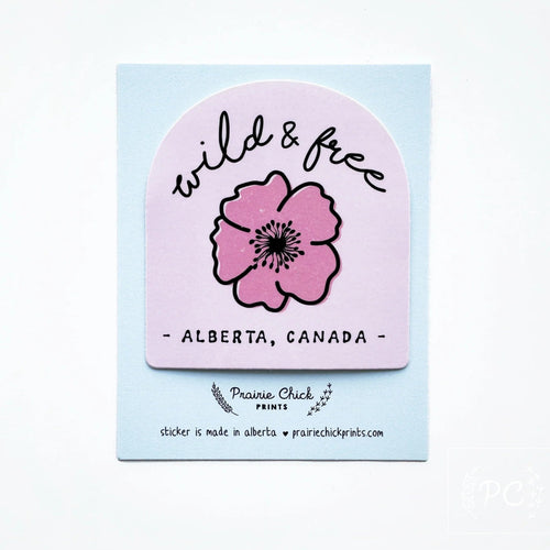 wild and free alberta canada sticker
