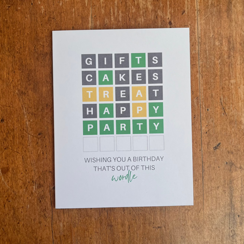 wordle birthday card. made in alberta.
