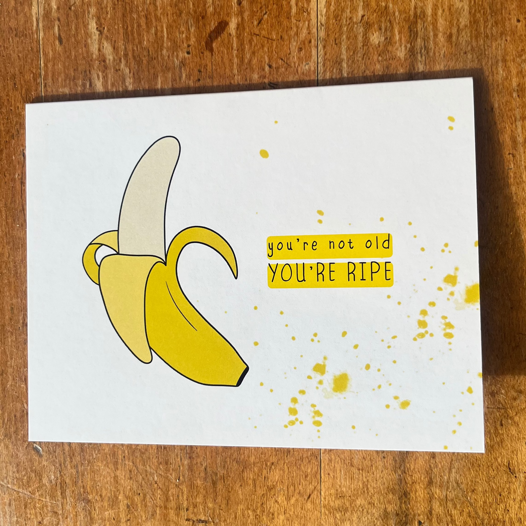 card with a banana that says 