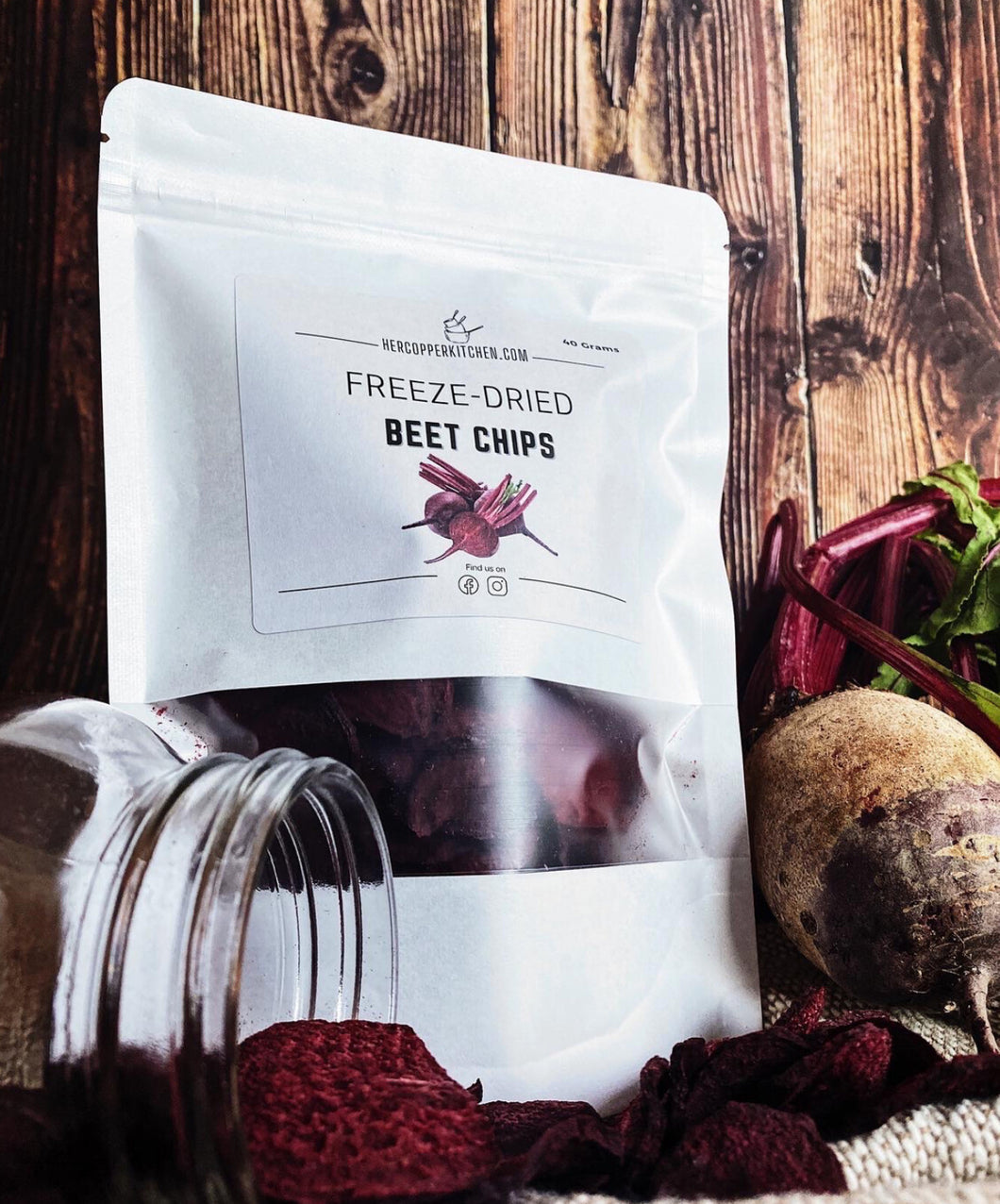 Beet Chips, freeze dried
