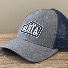 Load image into Gallery viewer, berta hat in navy ponytail style
