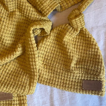 Load image into Gallery viewer, mustard colour swaddle blanket and hat for baby
