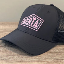 Load image into Gallery viewer, berta hat in black and pink ponytail style
