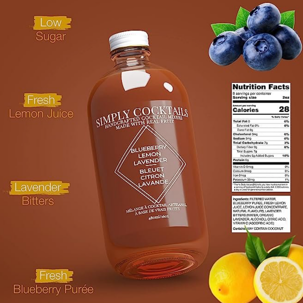 simply cocktail blueberry lemon lavender mix