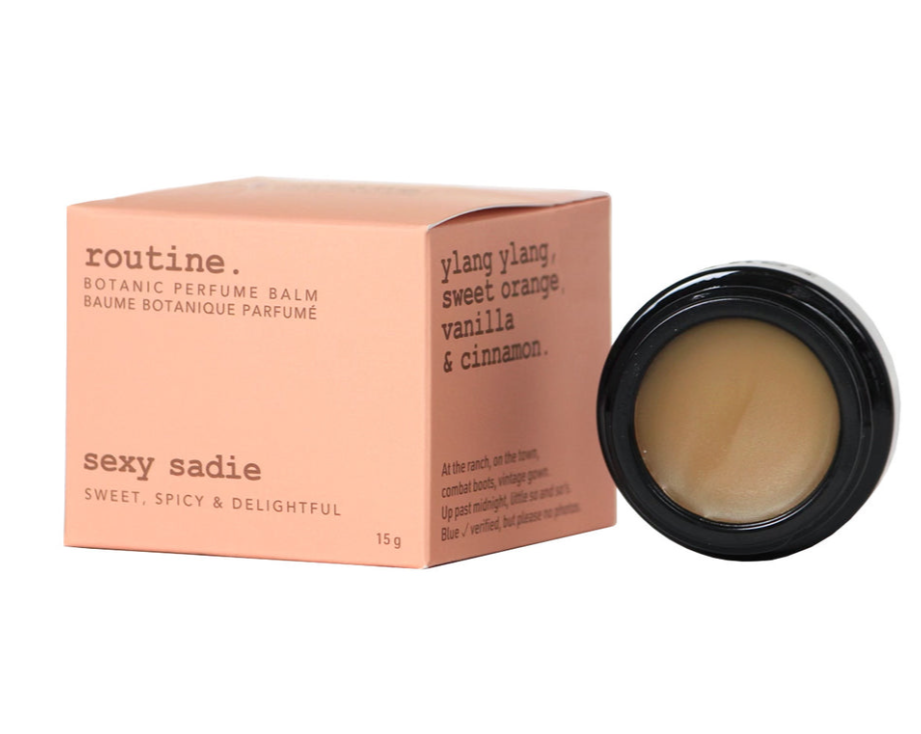 routine brand perfume balm in sexy sadie scent