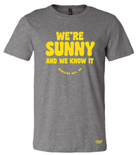 Load image into Gallery viewer, We’re Sunny and We Know It t-shirt
